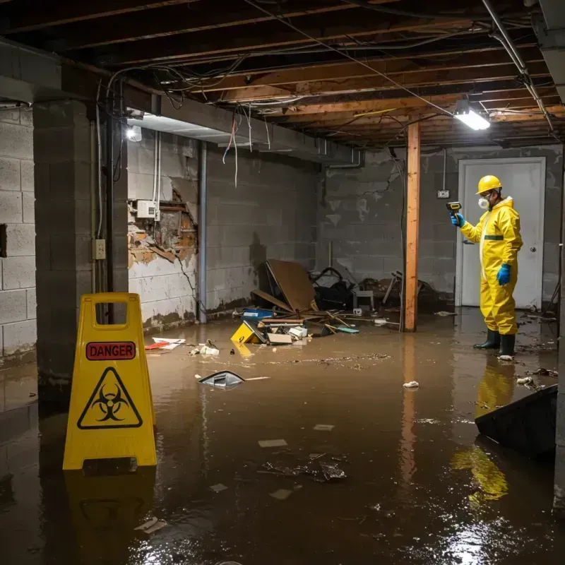 Flooded Basement Electrical Hazard in Mobile County, AL Property