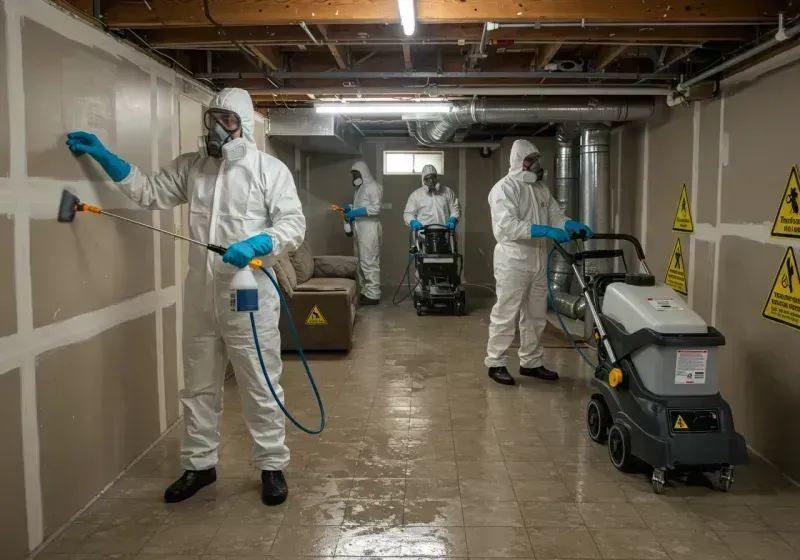 Basement Moisture Removal and Structural Drying process in Mobile County, AL